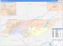 Sullivan County Wall Map Color Cast Style