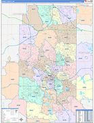 Summit County Wall Map Color Cast Style
