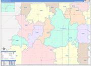 Sumner County Wall Map Color Cast Style
