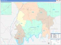 Sumner County Wall Map Color Cast Style