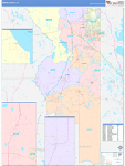 Sumter County Wall Map Color Cast Style