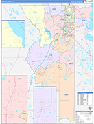 Sumter County Wall Map Color Cast Style