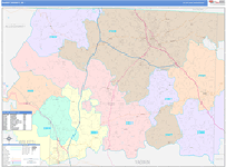 Surry County Wall Map Color Cast Style