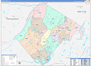 Sussex County Wall Map Color Cast Style