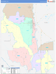 Sutter County Wall Map Color Cast Style
