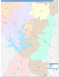 Tallapoosa County Wall Map Color Cast Style