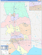 Tangipahoa County Wall Map Color Cast Style