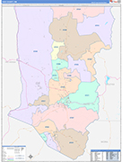 Taos County Wall Map Color Cast Style