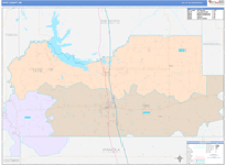 Tate County Wall Map Color Cast Style