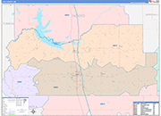 Tate County Wall Map Color Cast Style