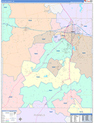 Taylor County Wall Map Color Cast Style