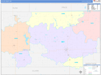 Taylor County Wall Map Color Cast Style