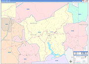 Taylor County Wall Map Color Cast Style