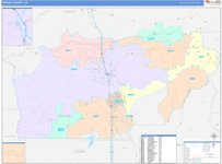 Tehama County Wall Map Color Cast Style