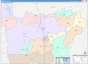 Tehama County Wall Map Color Cast Style