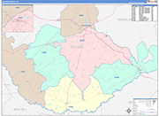 Telfair County Wall Map Color Cast Style