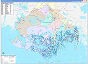Terrebonne County Wall Map Color Cast Style