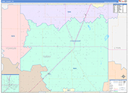 Terry County Wall Map Color Cast Style