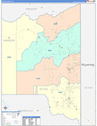 Teton Wall Map Color Cast Style