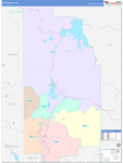 Teton County Wall Map Color Cast Style
