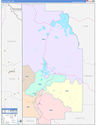 Teton County Wall Map Color Cast Style
