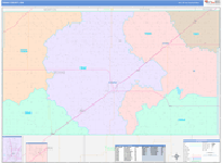 Texas County Wall Map Color Cast Style
