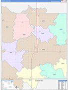 Thayer County Wall Map Color Cast Style