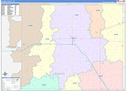 Thomas County Wall Map Color Cast Style