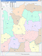 Tioga Wall Map Color Cast Style