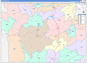 Tioga Wall Map Color Cast Style