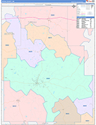Tippah County Wall Map Color Cast Style