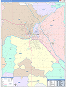 Tippecanoe Wall Map Color Cast Style