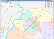 Tipton Wall Map Color Cast Style