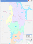 Tishomingo County Wall Map Color Cast Style