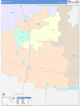 Toole County Wall Map Color Cast Style