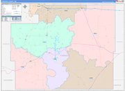 Torrance County Wall Map Color Cast Style