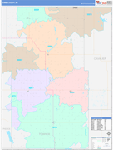 Towner County Wall Map Color Cast Style