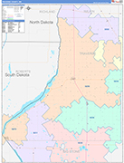 Traverse County Wall Map Color Cast Style