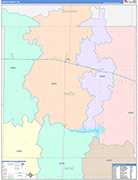 Trego County Wall Map Color Cast Style