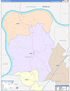 Trimble County Wall Map Color Cast Style