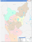 Trinity County Wall Map Color Cast Style