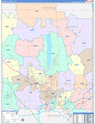 Trumbull County Wall Map Color Cast Style