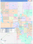 Tulsa Wall Map Color Cast Style