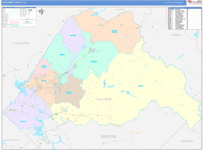 Tuolumne County Wall Map Color Cast Style