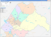 Tuolumne County Wall Map Color Cast Style