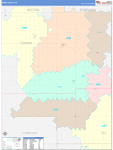 Turner County Wall Map Color Cast Style