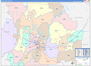 Tuscaloosa County Wall Map Color Cast Style