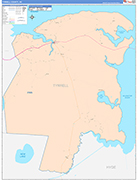 Tyrrell County Wall Map Color Cast Style