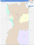 Uintah County Wall Map Color Cast Style