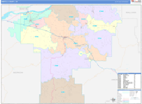 Umatilla County Wall Map Color Cast Style